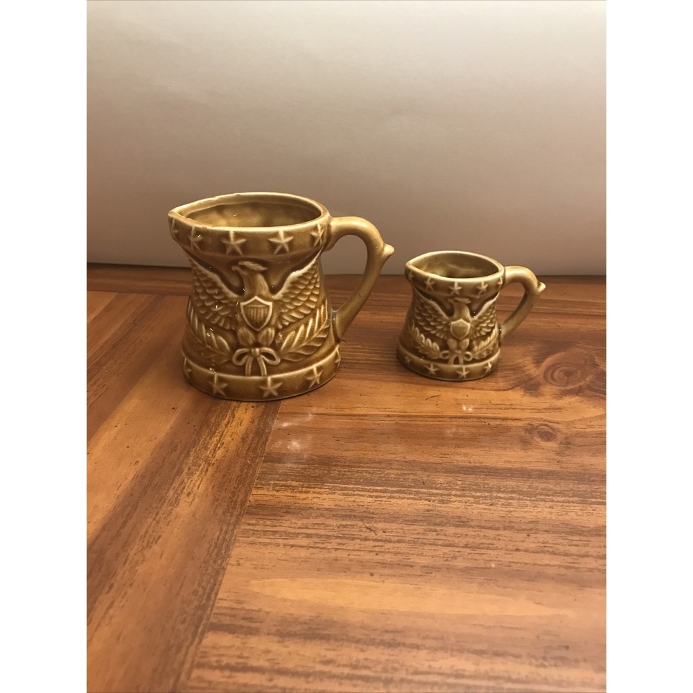 Made‎ in Japan American Eagle measuring pitchers brown